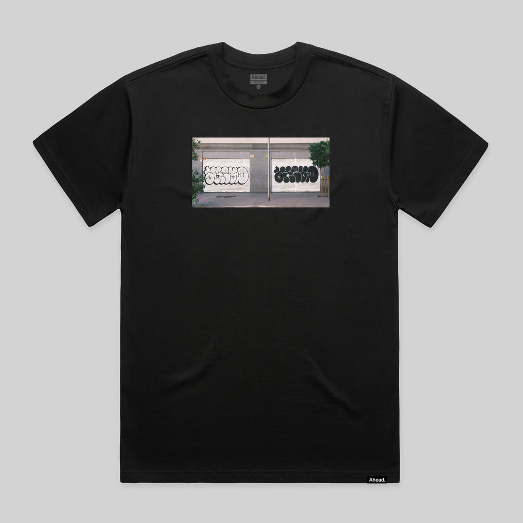 Throw up heavyweight tee shirt, Black