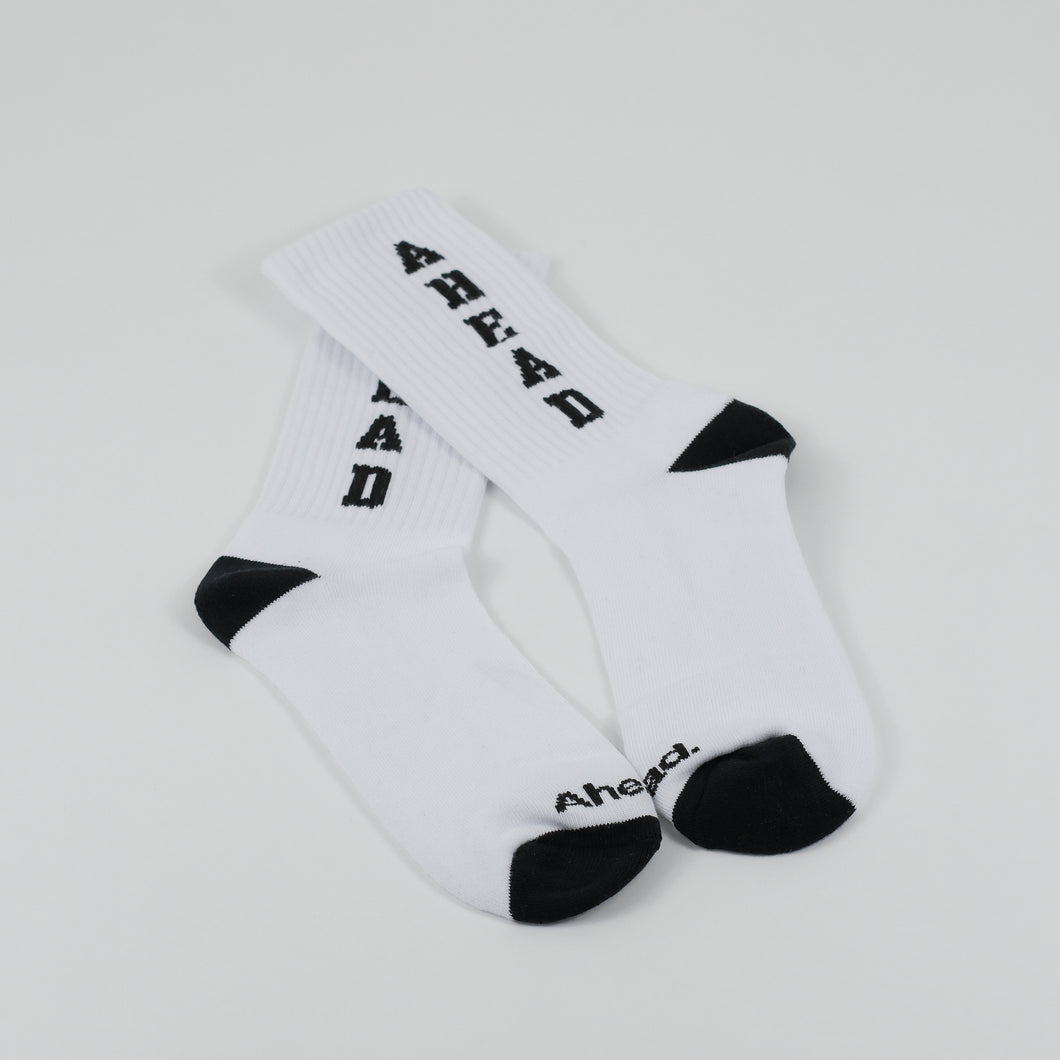 College stack sock, White